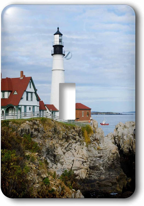 3dRose USA, Maine, Portland Headlight Lighthouse Single Toggle Switch (lsp_205713_1)