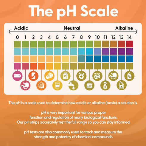 pH Test Strips - 200 Litmus Paper Strips for Urine and Saliva Testing (PHUNIV) - 0 to 14 Universal pH Strips