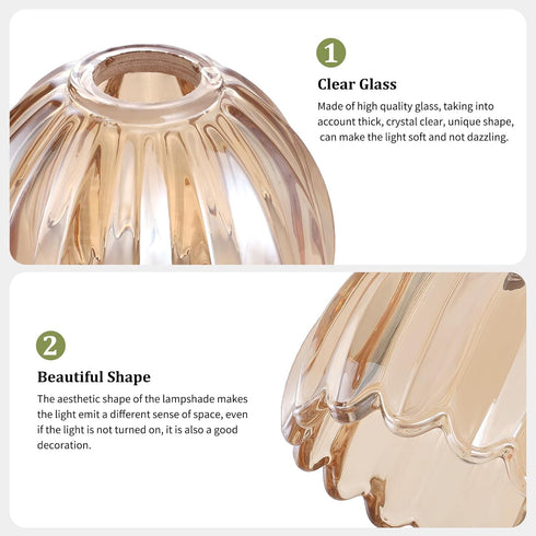 5" 4.25" 1 Pack Shenmoyl Tulip Lamp Shades Replacement, Dia. * H Amber Glass Sconce Shade Heavy and Thick for Wall