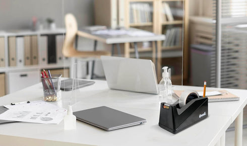 Excell Dualcore Desk Tape Dispenser (1"+3" Core) with Pen Holder for Home, Office, Shop, and Warehouse
