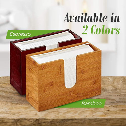 AdirHome 4.8" 11.6" 7.8" Countertop Commercial Bamboo Paper Towel Dispenser x x - Wall Mount or for Multifold Hand