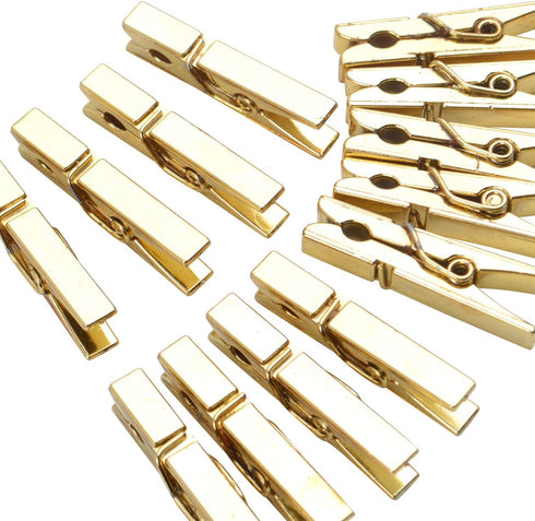Mini Plastic Clips, 100 Pieces, Utility Photo Clips, 3.5 x 0.5 x 0.7cm, Gold