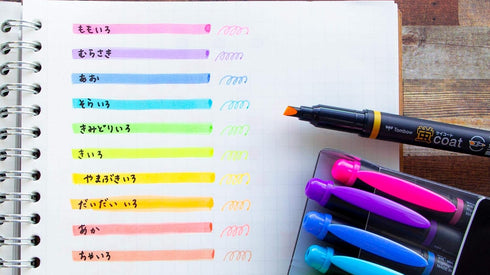 Tombow Kay Coat Double-Sided Fluorescent Highlighter Pen, 10 Color Set