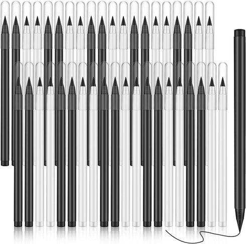 Marsui 40 Pcs Everlasting Pencil, Inkless Pencil with Eraser, Aesthetic Reusable Writing & Drawing Supplies