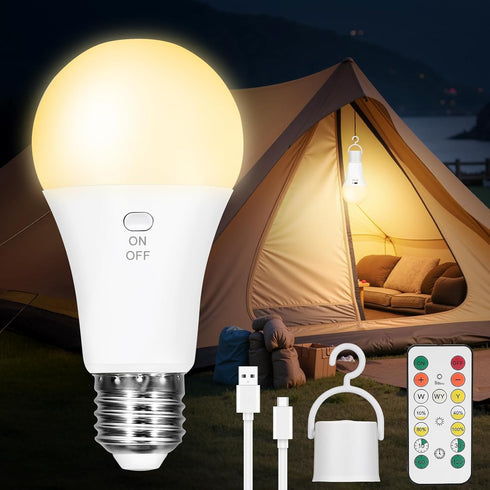Kimjo Rechargeable Light Bulbs with Remote, Keep Lighting During Power Outage, 2600mAh