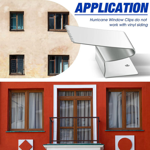 1/2 Inch Silver(20 Dunzy Universal Hurricane Shutters for Windows Exterior, Window Clips, Hurricane Clips for Brick