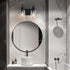 Litaddscen Mirror,2-Light Matte Black Bathroom Light Fixtures Over Bathroom Vanity Light with Clear Glass Shade,Modern