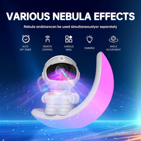 CGG Moon lamp Star Projector Galaxy Night Light,Astronaut Starry Nebula Ceiling LED Lamp with Timer and Remote, Gift