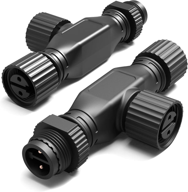 DriveXpwr T Connector(Simple)-2Pack Compatible with Philips Hue Outdoor Low Voltage Lights,Expand and Customize