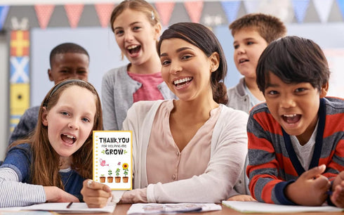 Teacher Thank You Cards with Envelopes - End of the Year Teacher Graduation Gift from Student Kids Teacher Appreciation