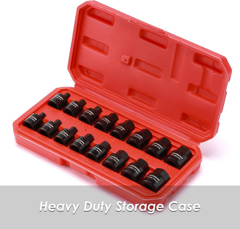 3/8-Inch Set, 16-Piece, 1/4 Inch 3/4 Inch, 6mm 19mm, MIXPOWER Drive Low Profile Impact Hex Driver SAE/Metric, Hex,