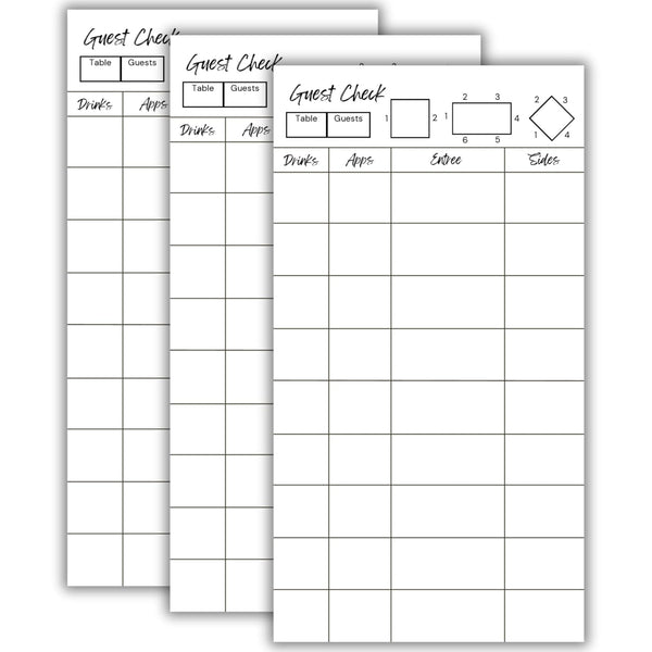 Generic Guest Check Server Note Pad for Restaurants, Premium Waitress Server Pad with