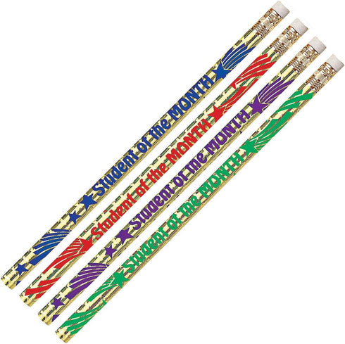 Musgrave MUS2284D-12 Student of the Month Motivational Pencils, #2 Lead, 12/Pack, 12 Packs
