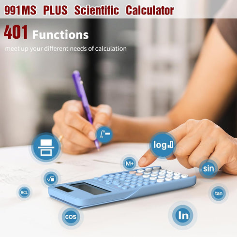 Scientific Calculator for Students, 2-Line Math Calculator with Dust Cover for Middle and High School Supplies