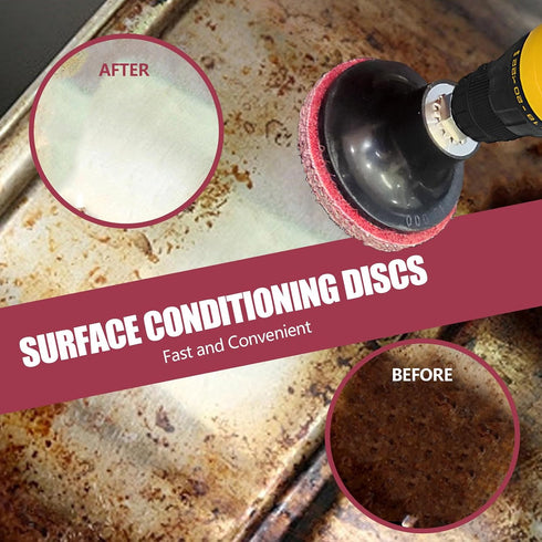 MZCR-NNML 24Pcs 2'' 1/4'' Surface Conditioning Disc Sanding Discs Holder Quick Change Discs Medium Buffing Pads
