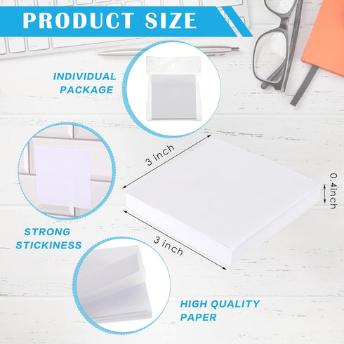 Sabary White Sticky Notes - 2400 Sheets, 3 x 3 Inch Self Stick Notes Pads, 24 Pads, 100 Sheets/Pad