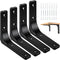 Metal Shelf Brackets - 4 x 4 Inch Heavy Duty L Hanging Angle Brackets, Iron Wall Bracket for Countertop Support