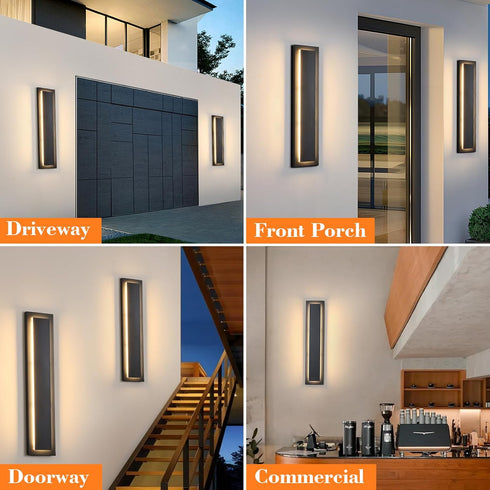 1 Pack 15.7'' 3000K, tewei LED Outdoor Wall Lights, Modern Outdoor Indoor Wall Sconce Large Exterior Lighting Fixtures