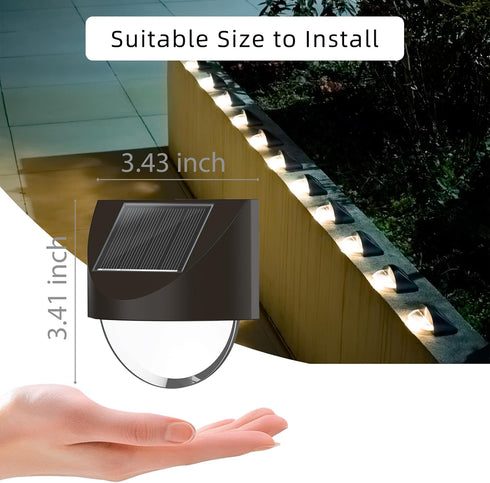 (2) Solar Step Lights Outdoor, Solar Powered Stair Lights Outdoor Waterproof for Front Step, Yard, Patio, Porch, Fence