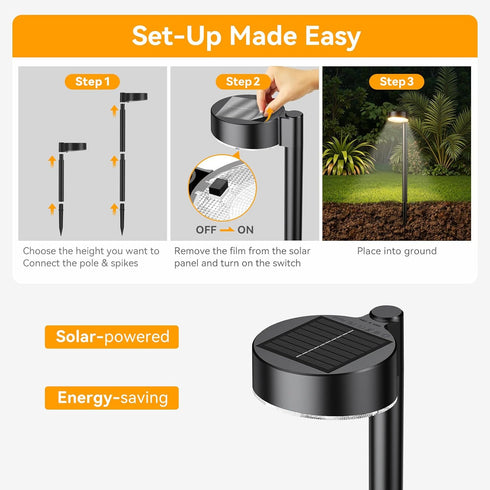 2 Pack 15 (2 Pack) Ahaorigin Solar Pathway Lights Outdoor, Bright Solar Lights Outdoor Waterproof, Up to Hrs Modern