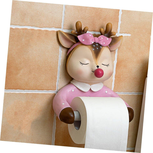 1pc VILLCASE Cute Wall-Mounted Bathroom Tissue Holder Creative Cartoon Design Space-Saving Roll Paper Rack for Bathroom