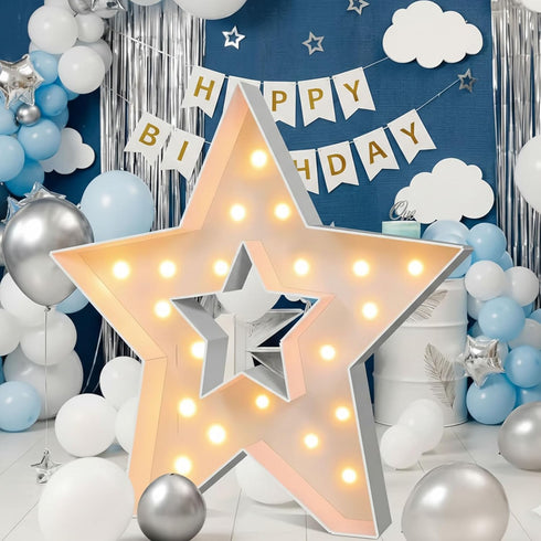3FT Tall Marquee Light Up Star DIY Pre Cut Frame with Light