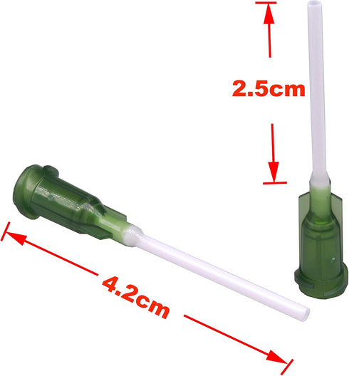 Syringe Dispensing Needles With Luer Lock 14 Ga x 1 Inch Length, PP Heat-Resistant Plastic Blunt Tip, Screw Interface ,Pack of 100