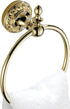 Leyden Polished Gold Towel Ring, Round Wall Mounted Bathroom Hand Towel Holder