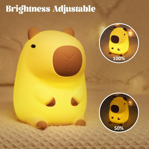 YuanDian Capybara Night Light - Adorable Silicone Lamp for Kids, Babies, Adults | Cute Capybara Gift, Nursery Bedroom