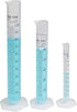 ULAB Scientific Measuring Cylinder Set, 3 Sizes 10ml, 50ml, 100ml, PP Material, Hexagonal Base, Blue Graduation, UMC1003