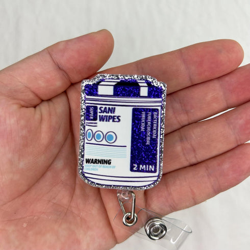 Bydevia 24 Sani Wipes Badge Reel Retractable for Nurse Nursing RN CNA LPN Doctor & Medical Worker | Funny Nurse Badge
