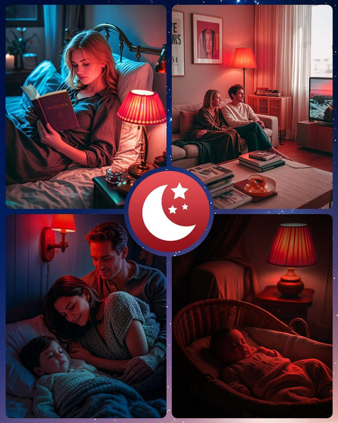 3W 625nm Bulbs 100% Bulb, A19 40W Bulbs Nursery,2 Pack Neporal Red Light for Sleep, Blue Light Blocking Red Light Night