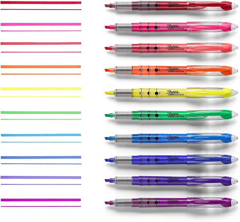 Sharpie 24415PP Accent Liquid Highlighter, Chisel Tip, Assorted 10/Set