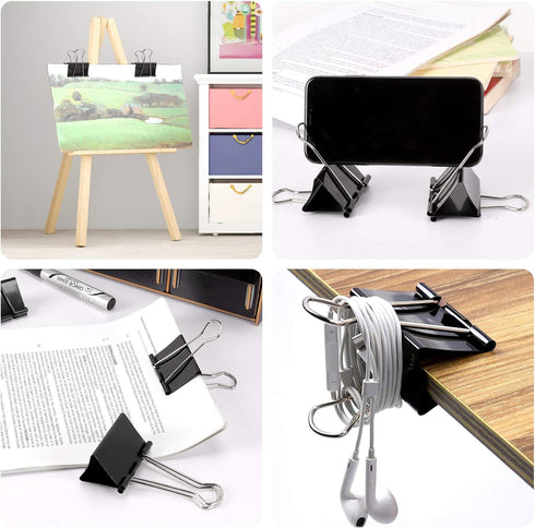 Extra Large Binder Clips, 2.4 Inch Length, 8 Pcs for Office Use