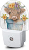 Highland Cow Night Light, Cute Nightlight Plug into Wall with Dusk to