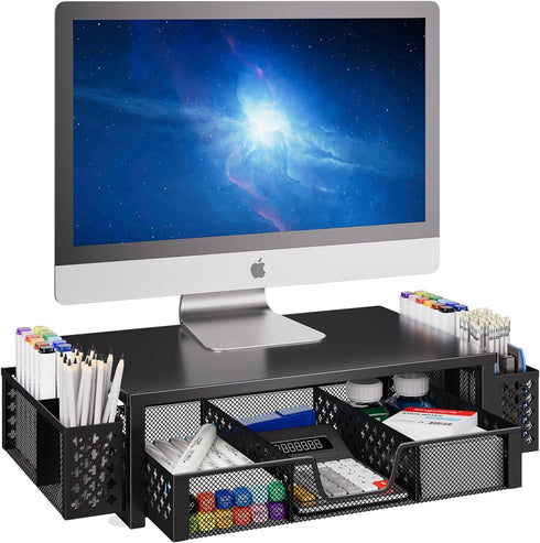 Simple Trending Desk Organizer and Accessories, Computer Metal Monitor Stand Riser with