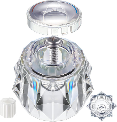 Dreyoo Faucet Handle Replacement for Delta Faucet RP17451, 2-1/2'' x 2-1/8'' Clear Acrylic Finish Knob