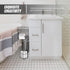 Freestanding Black Iron Bathroom Toilet Paper Holder with Storage Rack and Hollow Design Roll Dispenser for Household