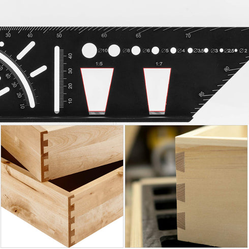 Woodworking Carpenter Square Rule, Baowox 3D Aluminum Alloy Angle Measuring Tool for Engineers and Carpenters