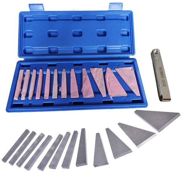 Precision Angle Block Set - 12Pcs Machinist Tools with 1/4, 1/2, 1, 2, 3, 4, 5, 10, 15, 20, 25, 30 Degree Gauges