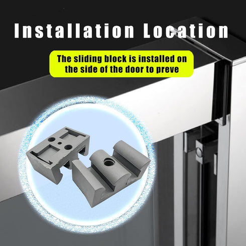 50mm Bathroom Sliding Door Glass Anti-Collision Block Side Guide Rail for Shower Door Bumper Accessories (4pcs, Grey)