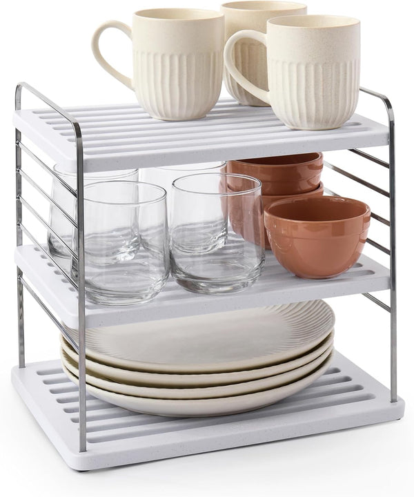 YouCopia UpSpace Cabinet Box Organizer, Adjustable Kitchen Pantry Shelf for Plastic Wrap