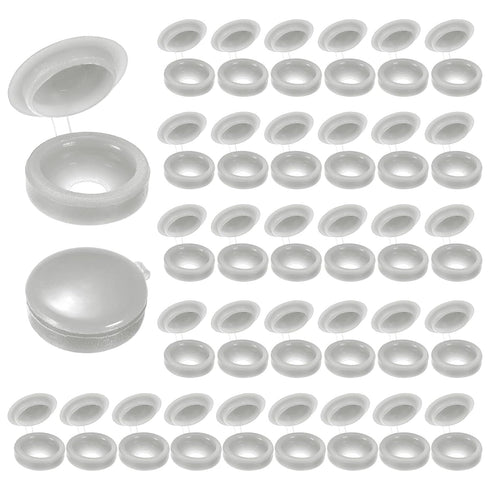 M METERXITY 100-Pack 4mm M3 M4 M5 Plastic Hinged Screw Cover Caps, Shutter Screws with Caps, Fold Snap Washer Covers