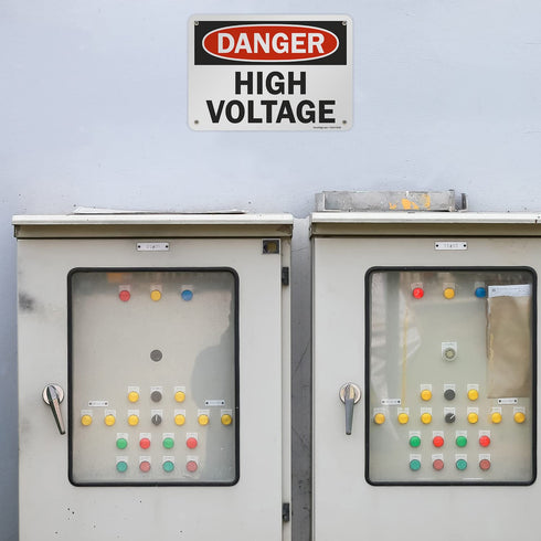SmartSign “Danger - High Voltage” Aluminum Sign | 7" x 10"