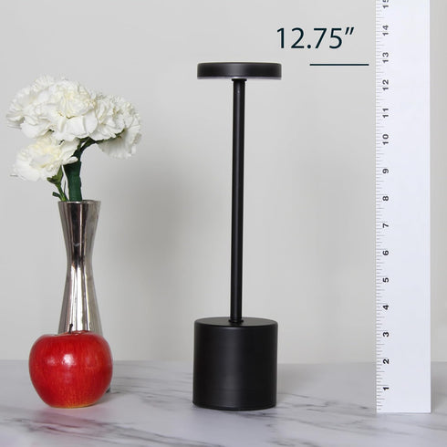 LD1083-BLK 12.75" Dimming 4-Way Simple Designs Mushroom Magic Disc & Rechargeable Cordless Touch Sensor Stick Desk