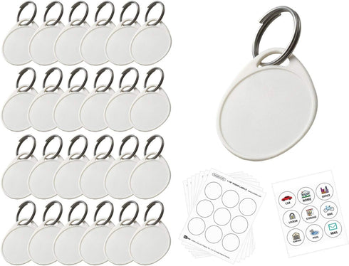 Lucky Line Round Label-It Plastic Tags, White, 25 Pack (25129)