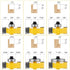 1/4-Inch 6 Set 1/8", 1/4", 5/16", 3/8", 7/16", 1/2" Shank Rabbet Router Bit with Bearings - Interchangeable Bearings