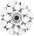 YourGift 6 Pack Drawer Knobs, Diamond Shaped Crystal Glass Cabinet Knobs Pull Handles, 30 mm, Silver