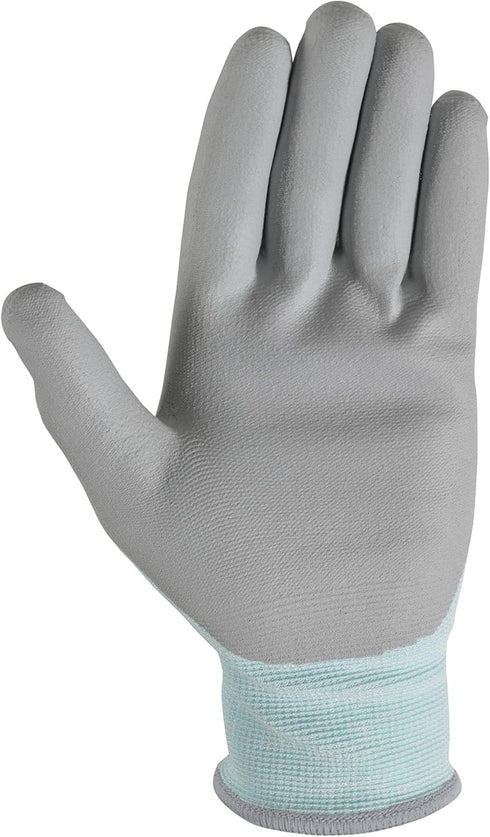 Wells Lamont Women's COOLMAX PU Coated Work Gloves, Medium (500M), Aqua Color