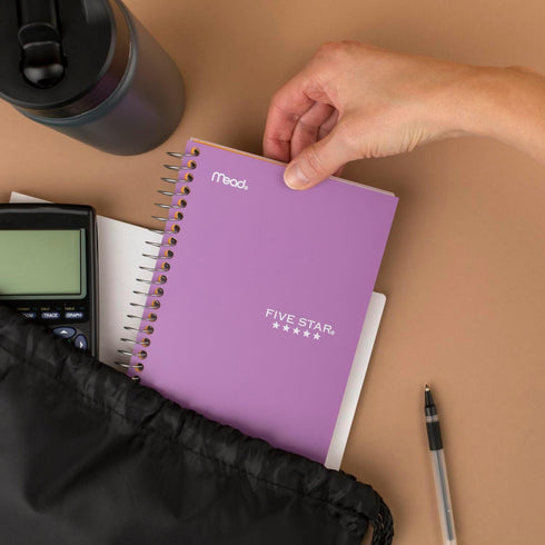 Five Star Spiral Notebook, 1 Subject, College Ruled Paper, 7" x 4-3/8", 80 Sheets, Purple